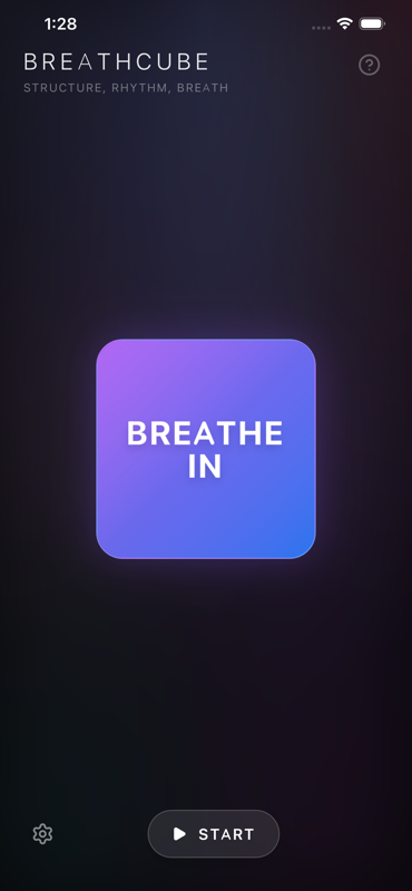 BreathCube showing Exhale phase